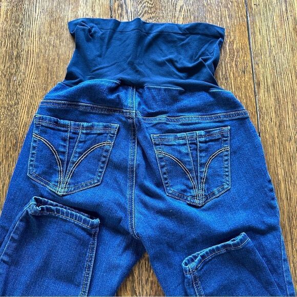 Indigo Blue Maternity Secret Fit Belly Stretch Ankle Skinny Jeans. Size PM - Picture 3 of 4